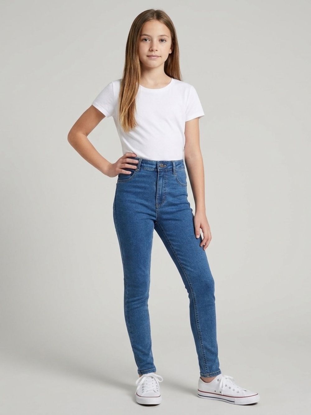 Zara Girls High-Waisted Skinny Jeans